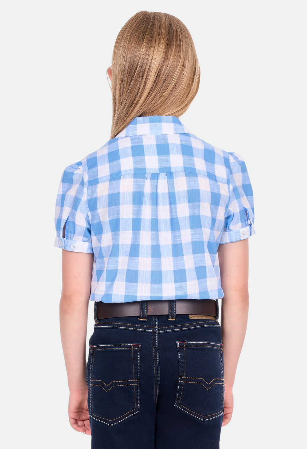 Thomas Cook Girls Wren Short Sleeve Shirt - Blue/White