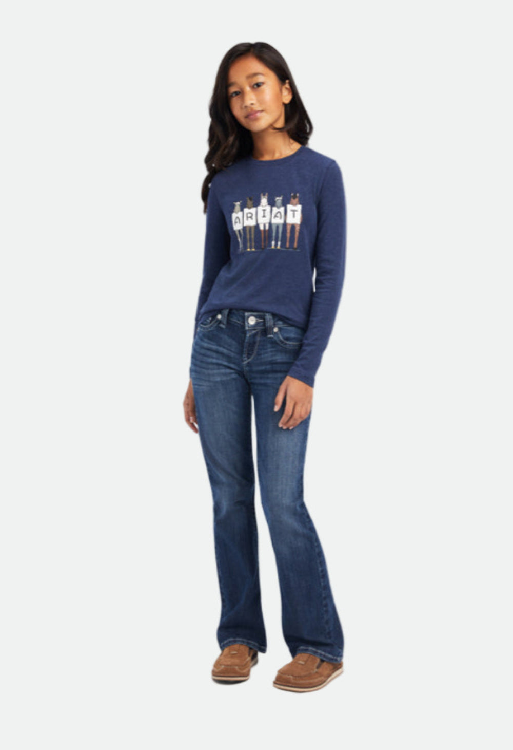 Ariat Kids Fan Club Tee (Navy Heather) - CLEARANCE