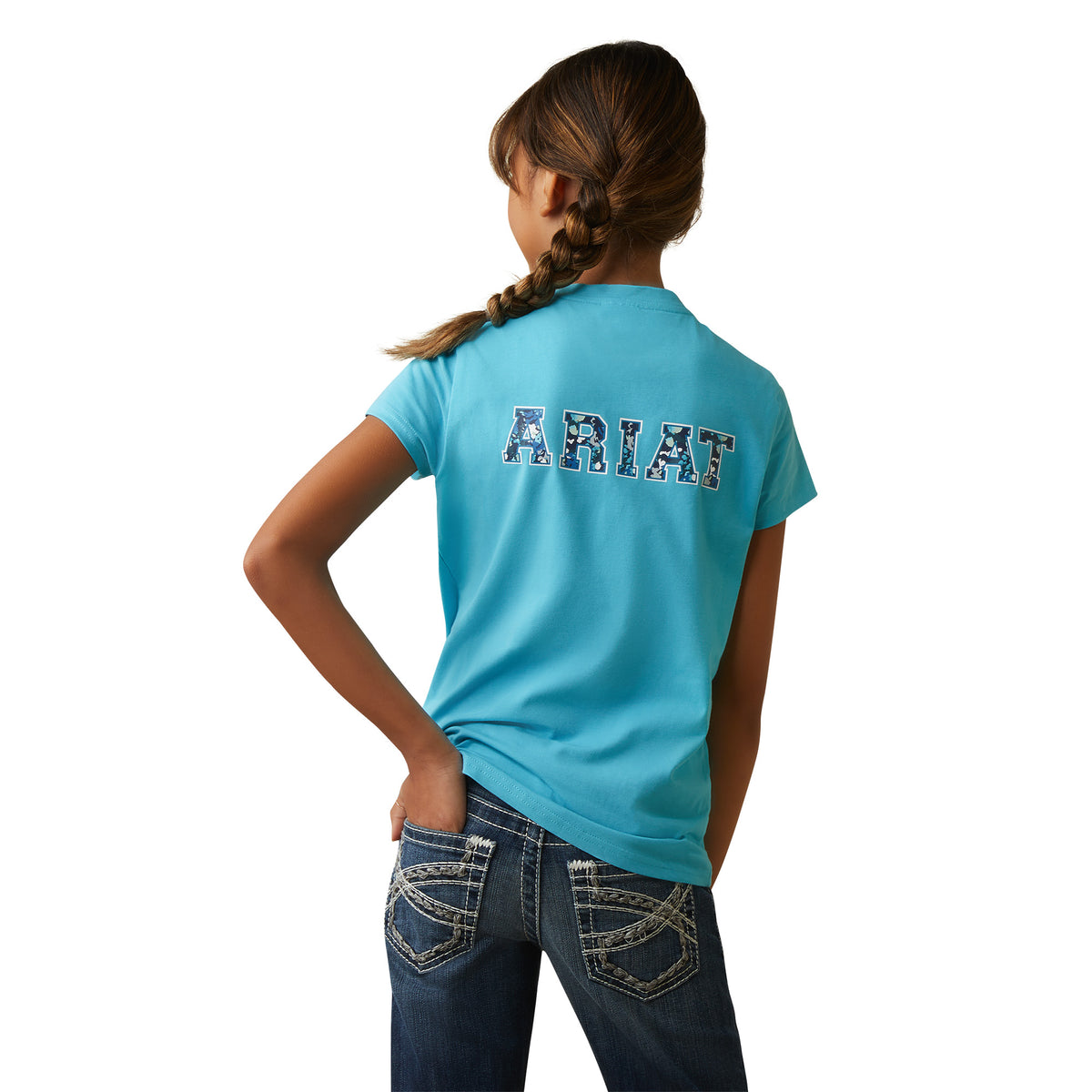 Ariat Varsity Camo T-Shirt (Maui Blue)-Clearance