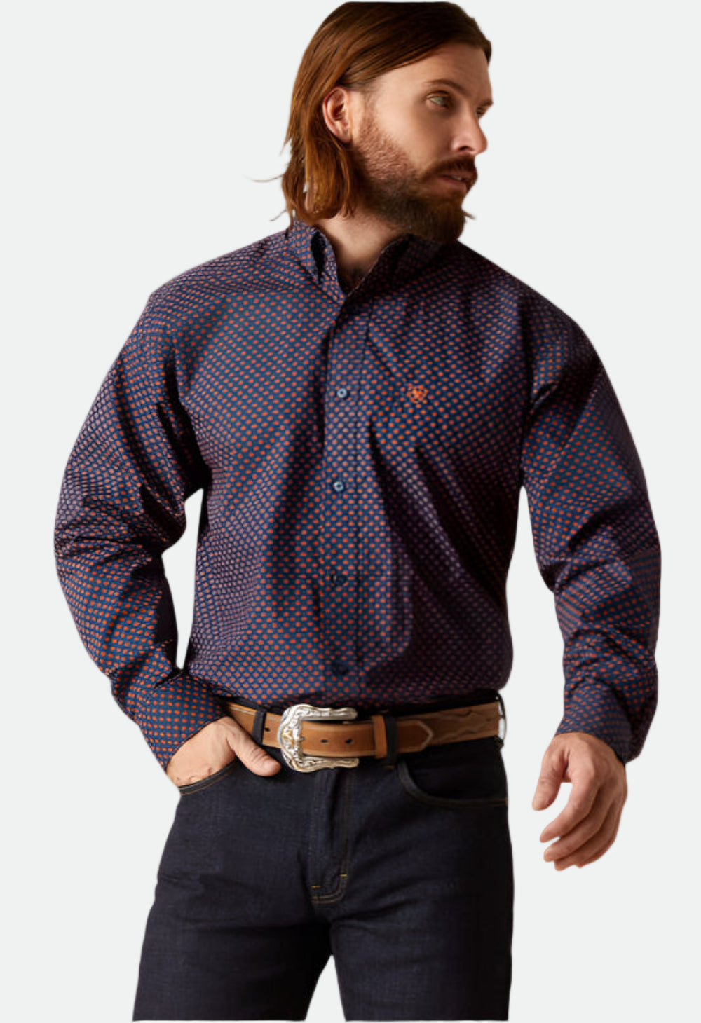 Ariat Men's Palmer L/S Dress Shirt (Blue)