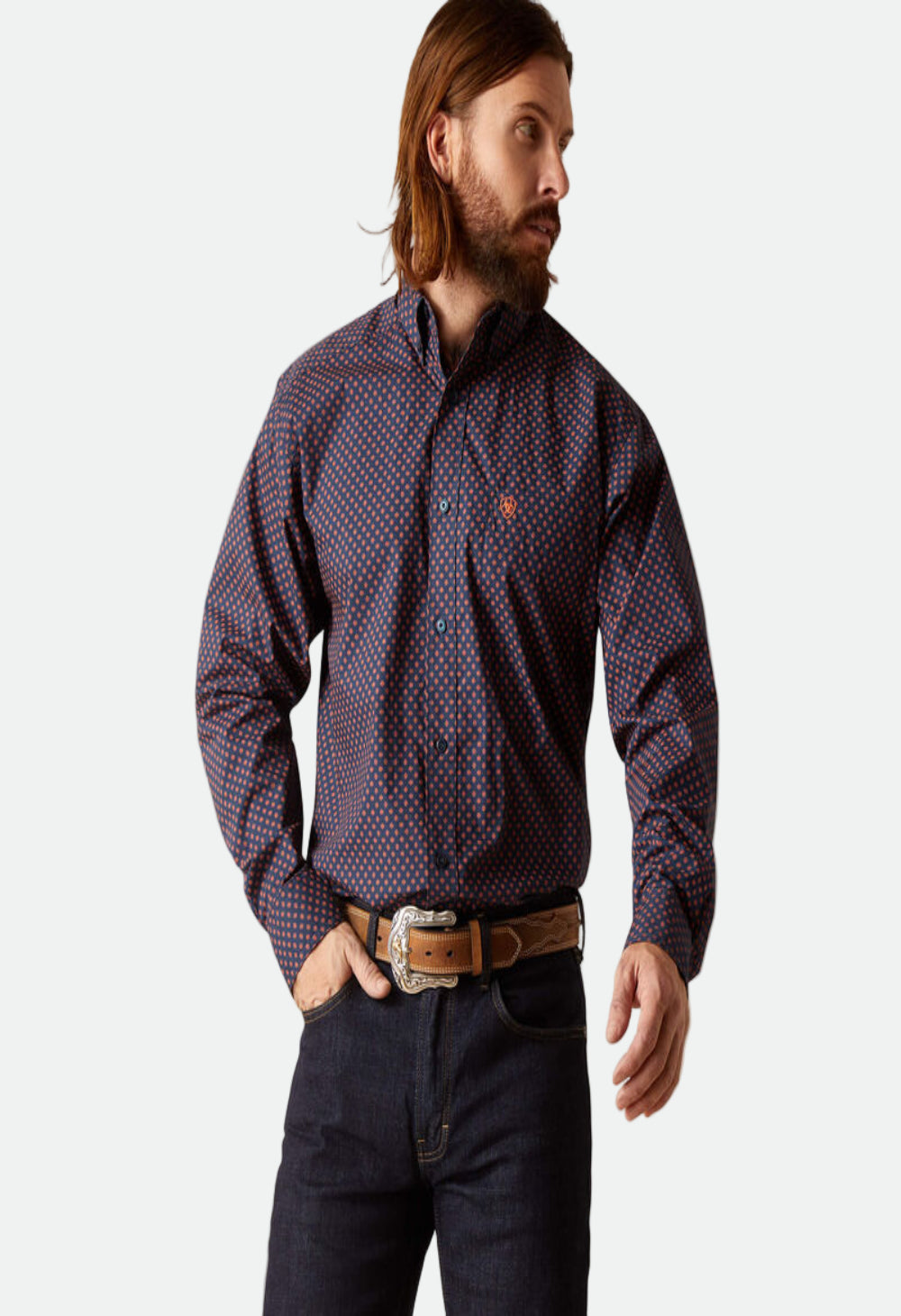 Ariat Men's Palmer L/S Dress Shirt (Blue)