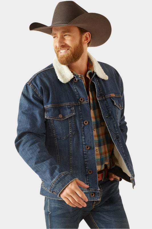 Ariat Men's Sherpa Lined Trucker Jacket (Blue Rock)