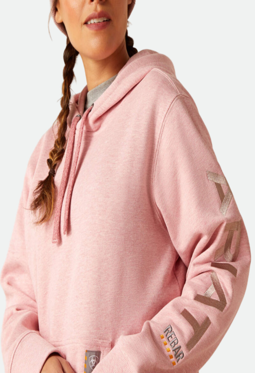 Ariat Women's Rebar Graphic Hoodie MauveGlow Heather and Antler