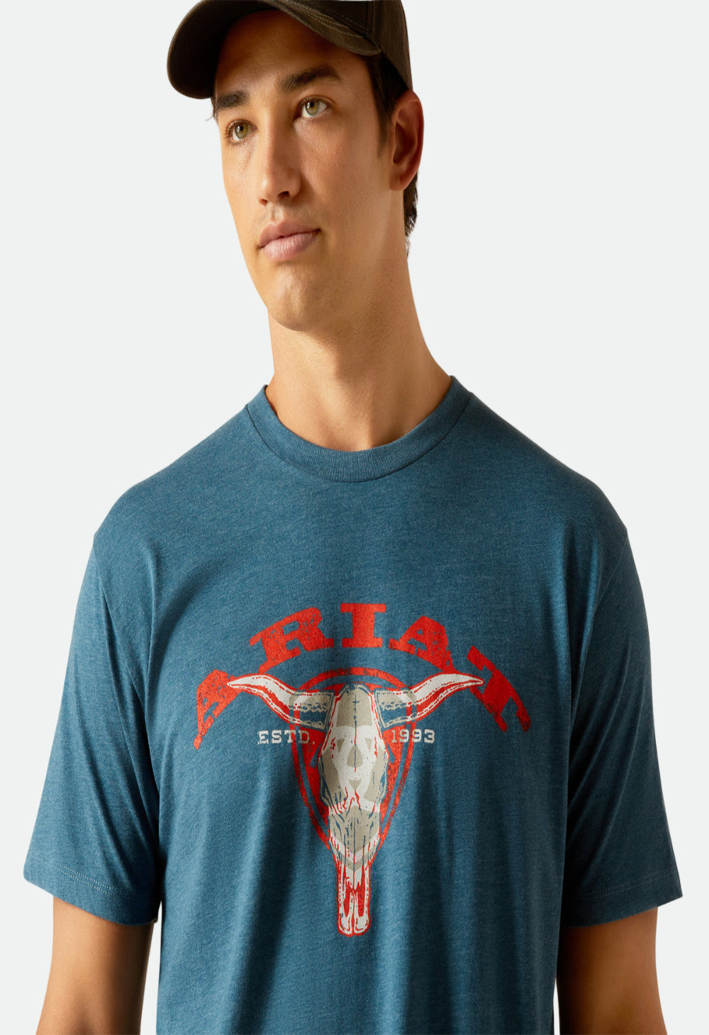 Ariat Men's Abilene Skull S/S T-Shirt (Steel Blue Heather)