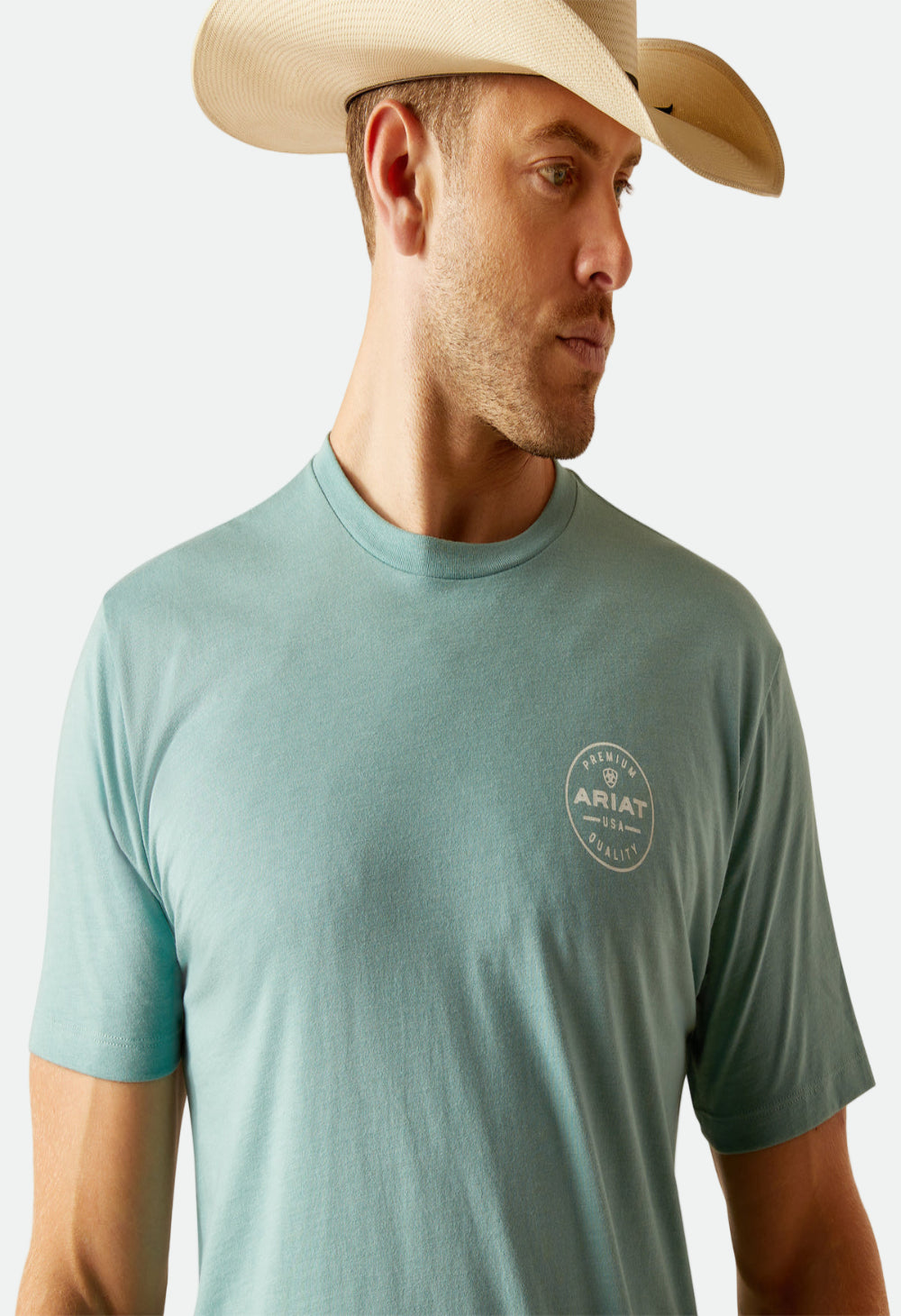 Ariat Men's Heritage Circle S/S T-Shirt (Oil Blue Heather)