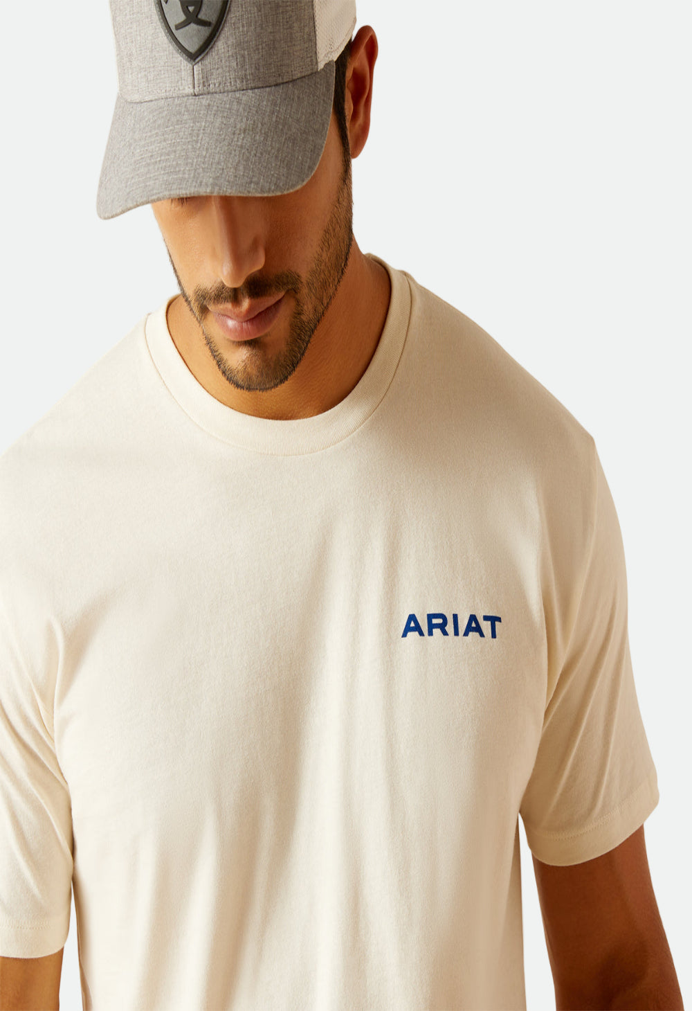 Ariat Men's Logo S/S T-Shirt (Off White)