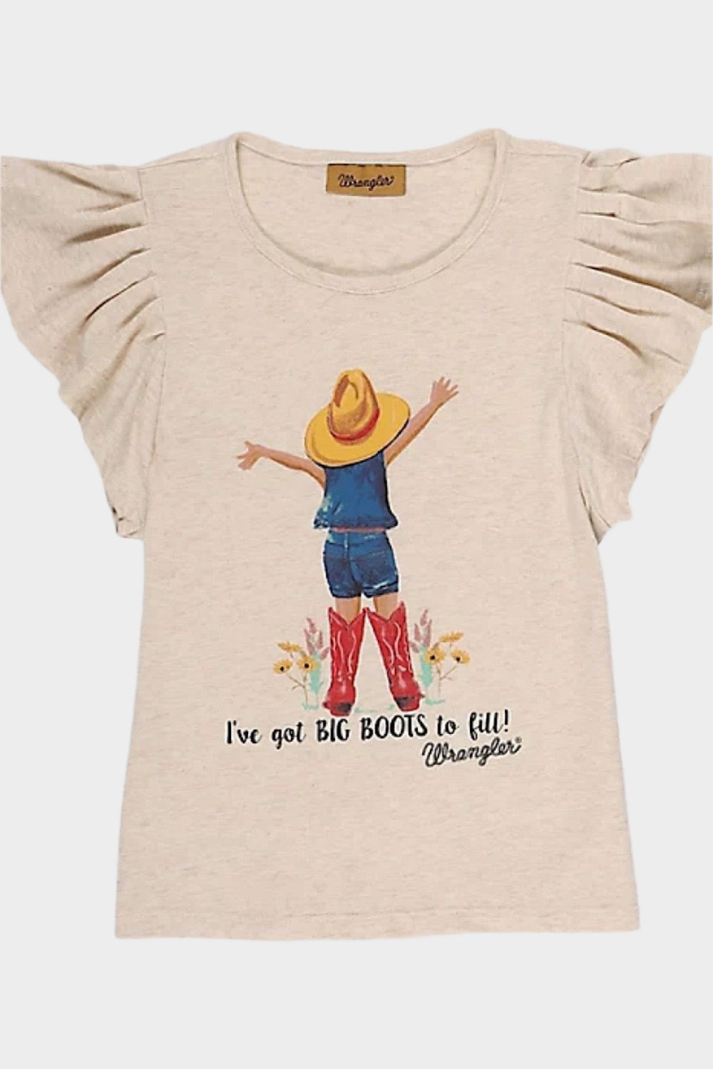 Wrangler USA Girls Boots to Fill Ruffle Sleeve Top