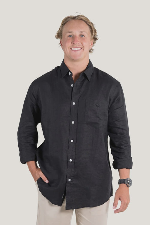 Ringers Western Men's Glenmorgan Relaxed Linen Dress Shirt