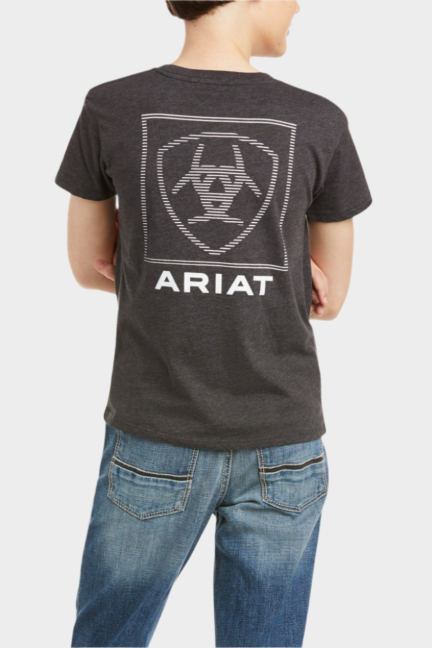Ariat Boys Linear Short Sleeve T-Shirt - Charcoal Heather