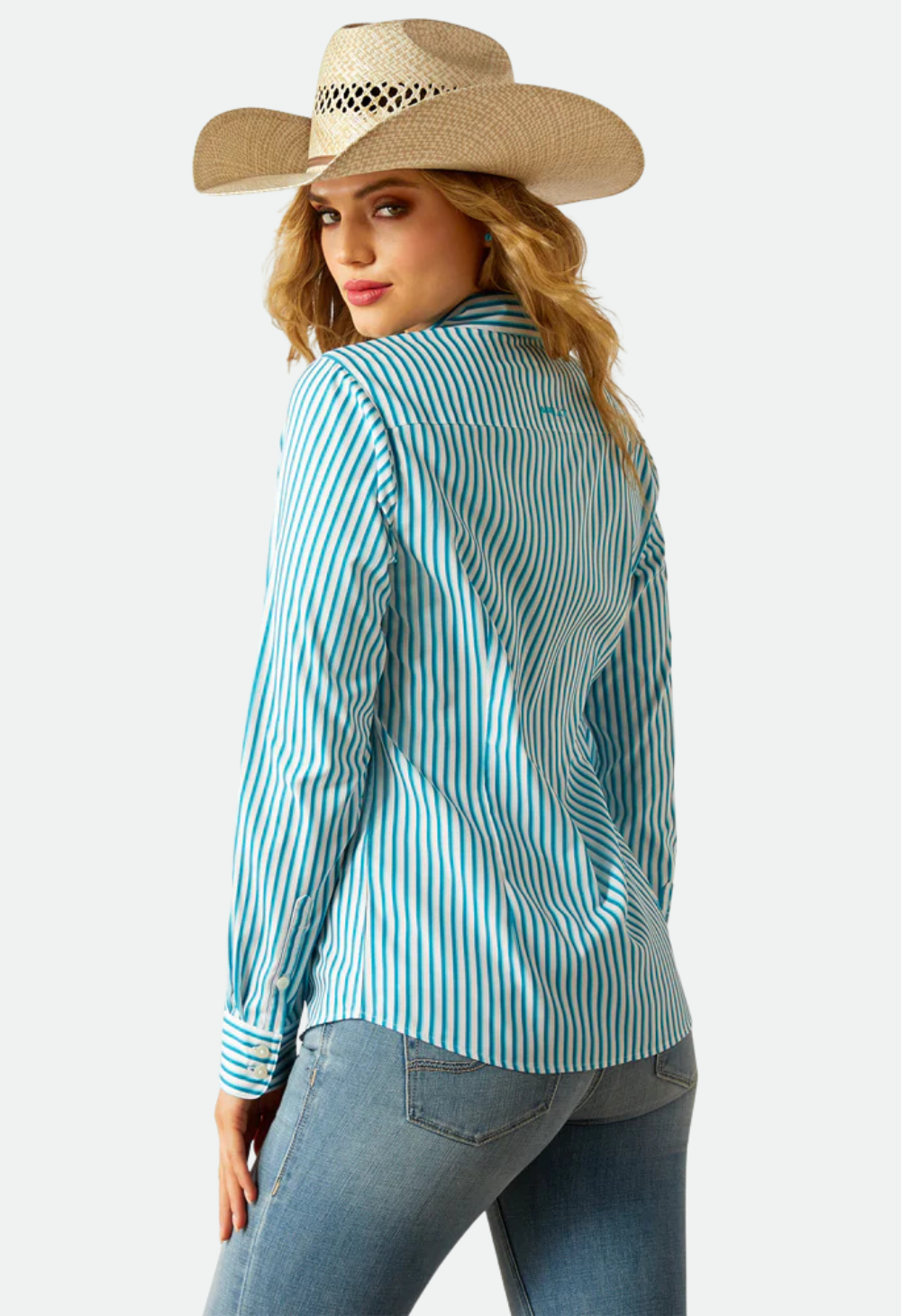 Ariat Women's Kirby Pro Long Sleeve Button Up Shirt - Peacock Stripe