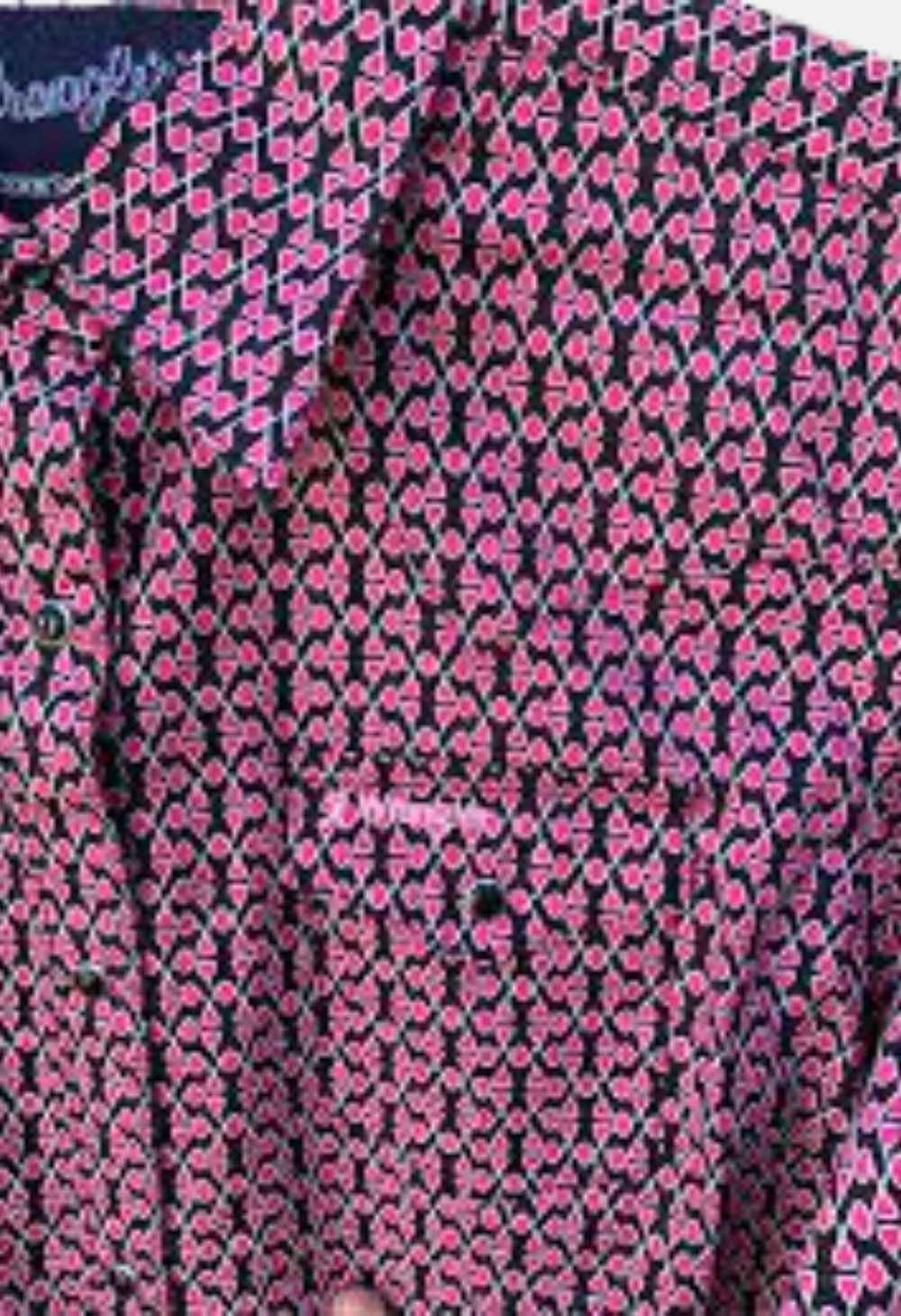 Wrangler USA Women's TNWP Print Shirt Bright Pink/Black – No Exchanges or Refunds