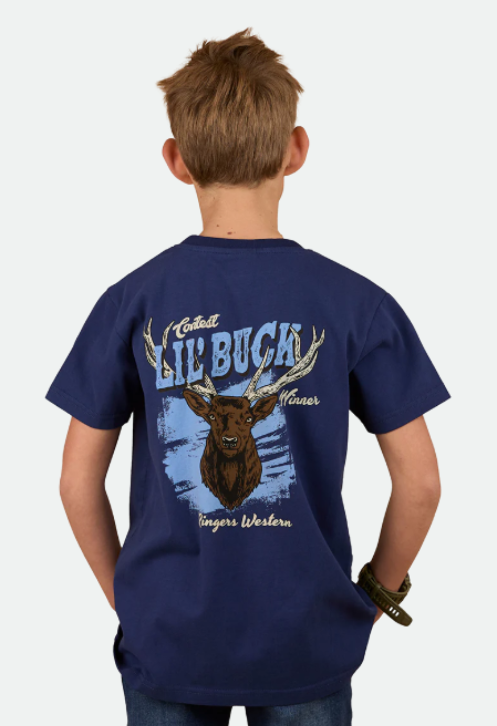Ringers Western Boys Buck Winner Classic Fit T-Shirt - Navy