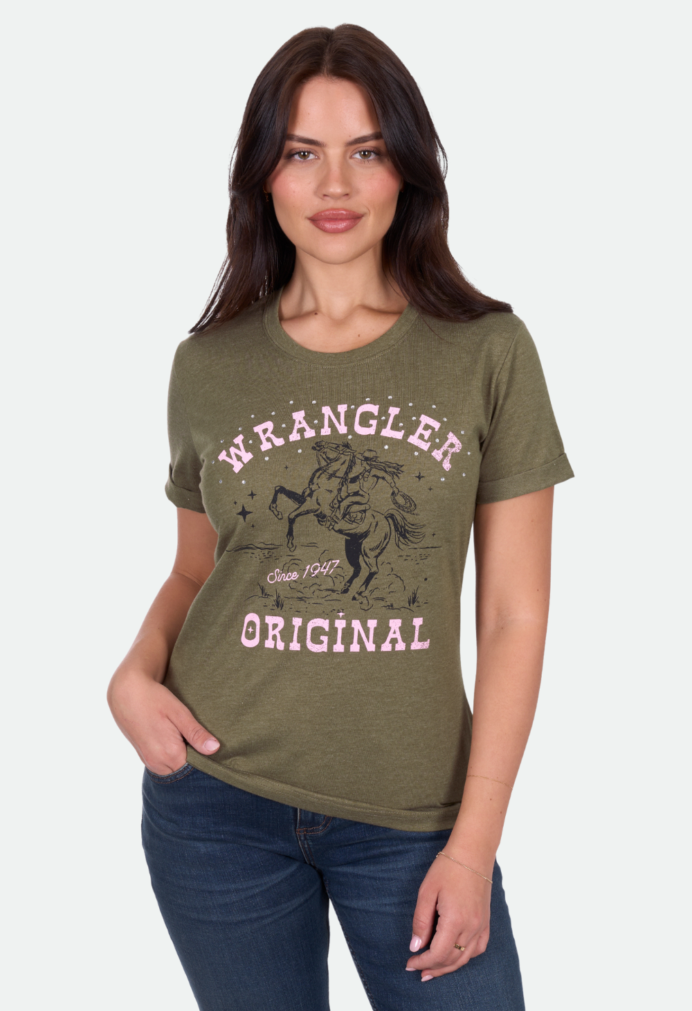 Wrangler Women's JENNY SS Tee - Khaki Marle