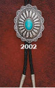 Austin Accent Silver Oval Bolo Tie with Turquoise Stone