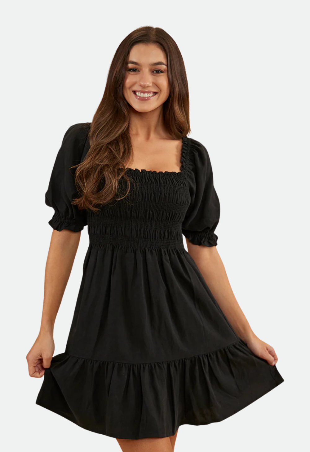 Ringers Western Women's Tahlia Shirred Mini Dress - Black