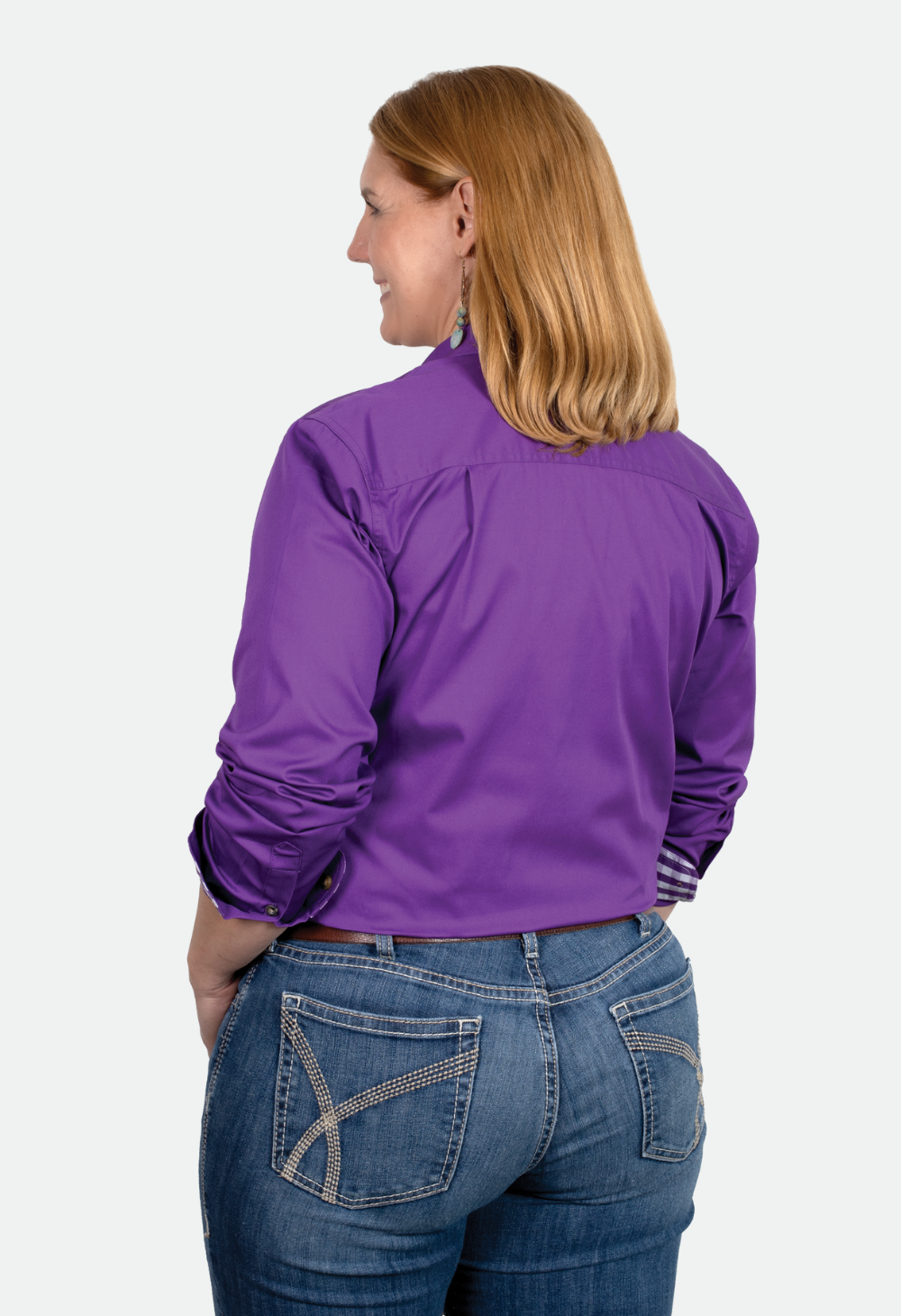 Just Country Women's Brooke Full Button - Purple/Purple Check