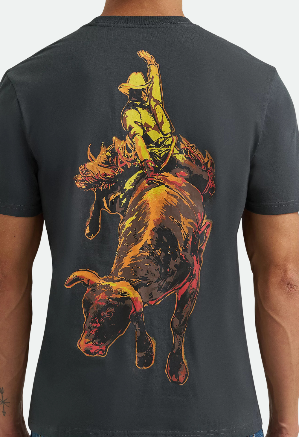 Wrangler Men's Bucking Cowboy Back Graphic T-Shirt