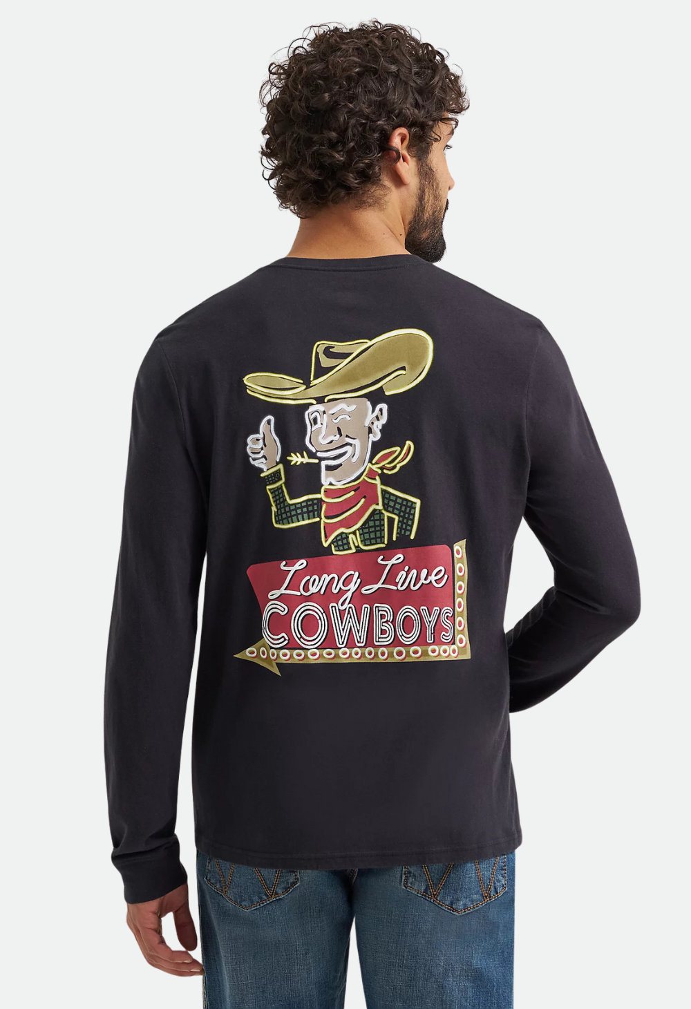 Wrangler Men's Long Sleeve Cowboy Back Graphic T-Shirt