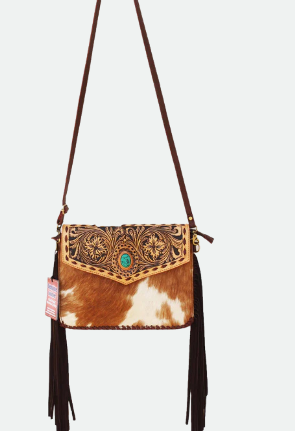 Challenger Women's Cowhide Western Floral Tooled Leather Shoulder Purse Handbag
