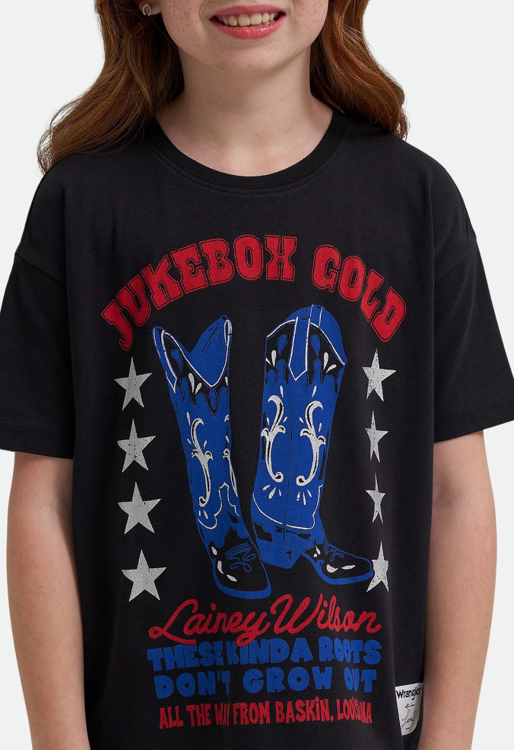 Wrangler x Girl's Lainey Wilson Jukebox Gold Oversized Tee