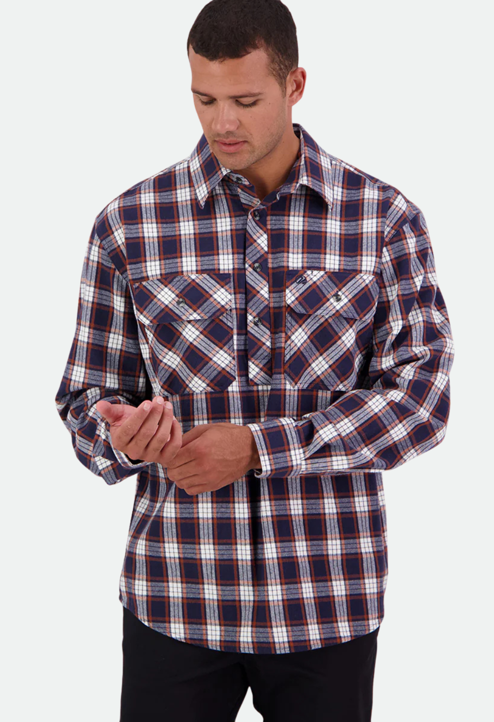 Swanndri Men's Barn Yarn Dye Long Sleeve Shirt