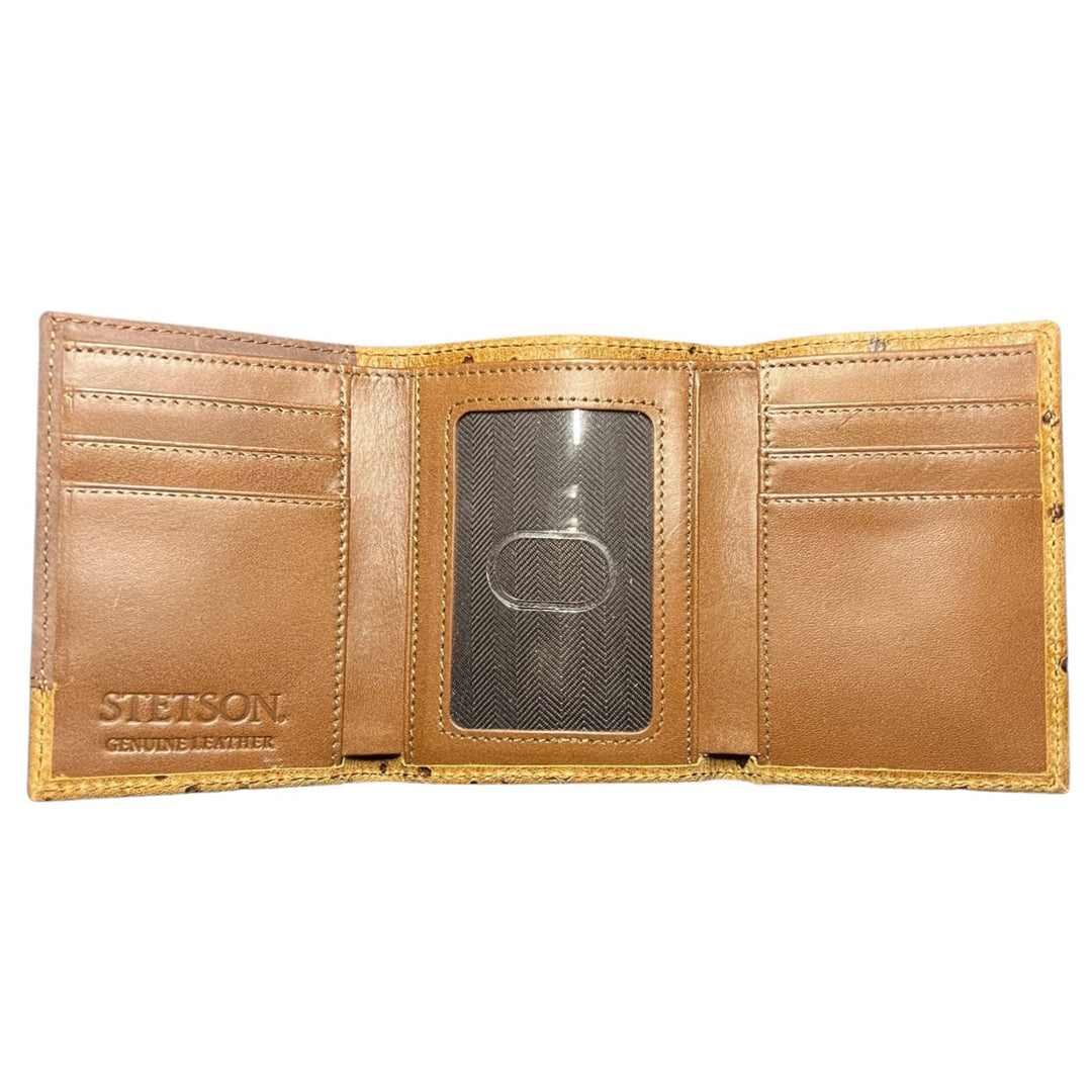 Stetson Ostrich Print Trifold Wallet