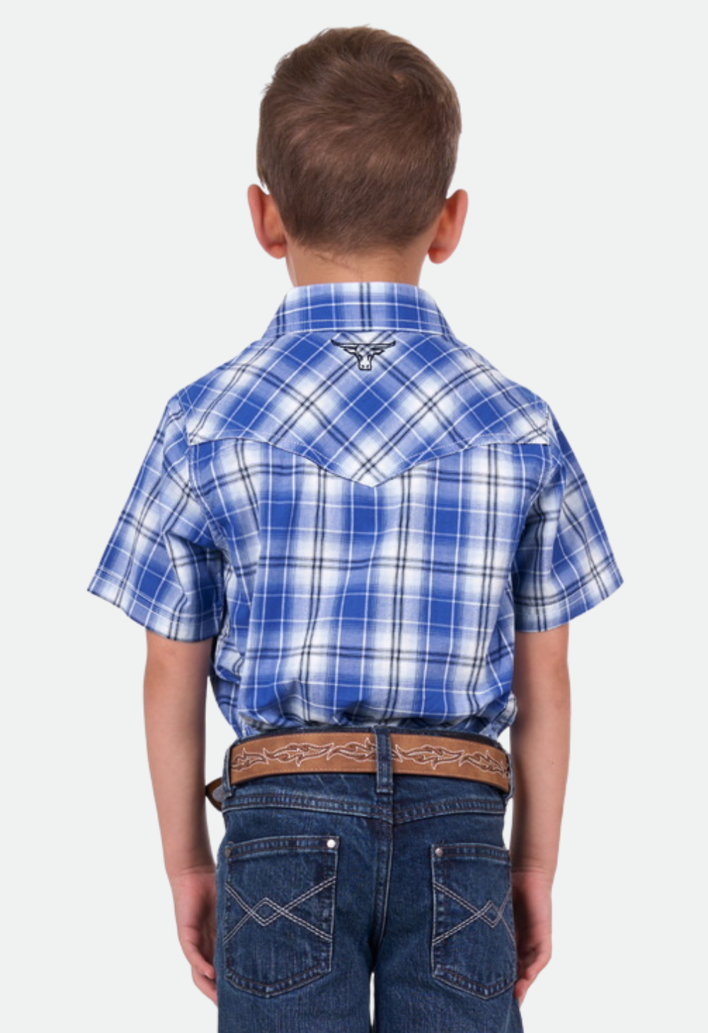 PURE WESTERN BOYS MARK SS SHIRT (ROYAL)