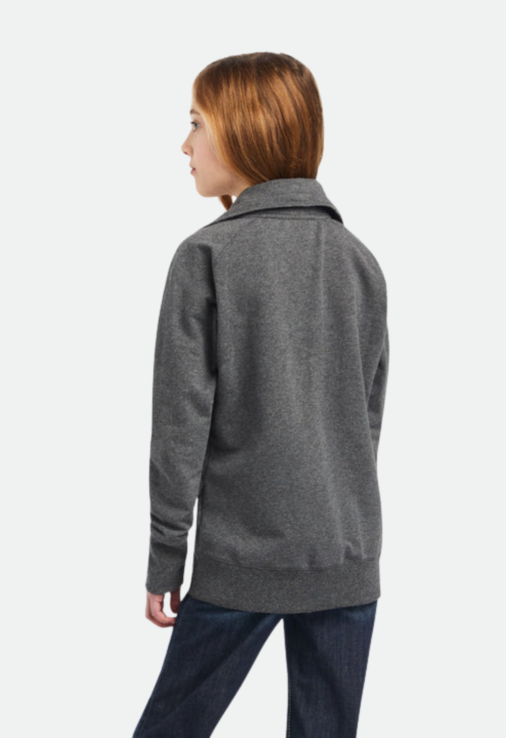 Ariat Kids Team Logo Full Zip Sweatshirt (Charcoal) - CLEARANCE