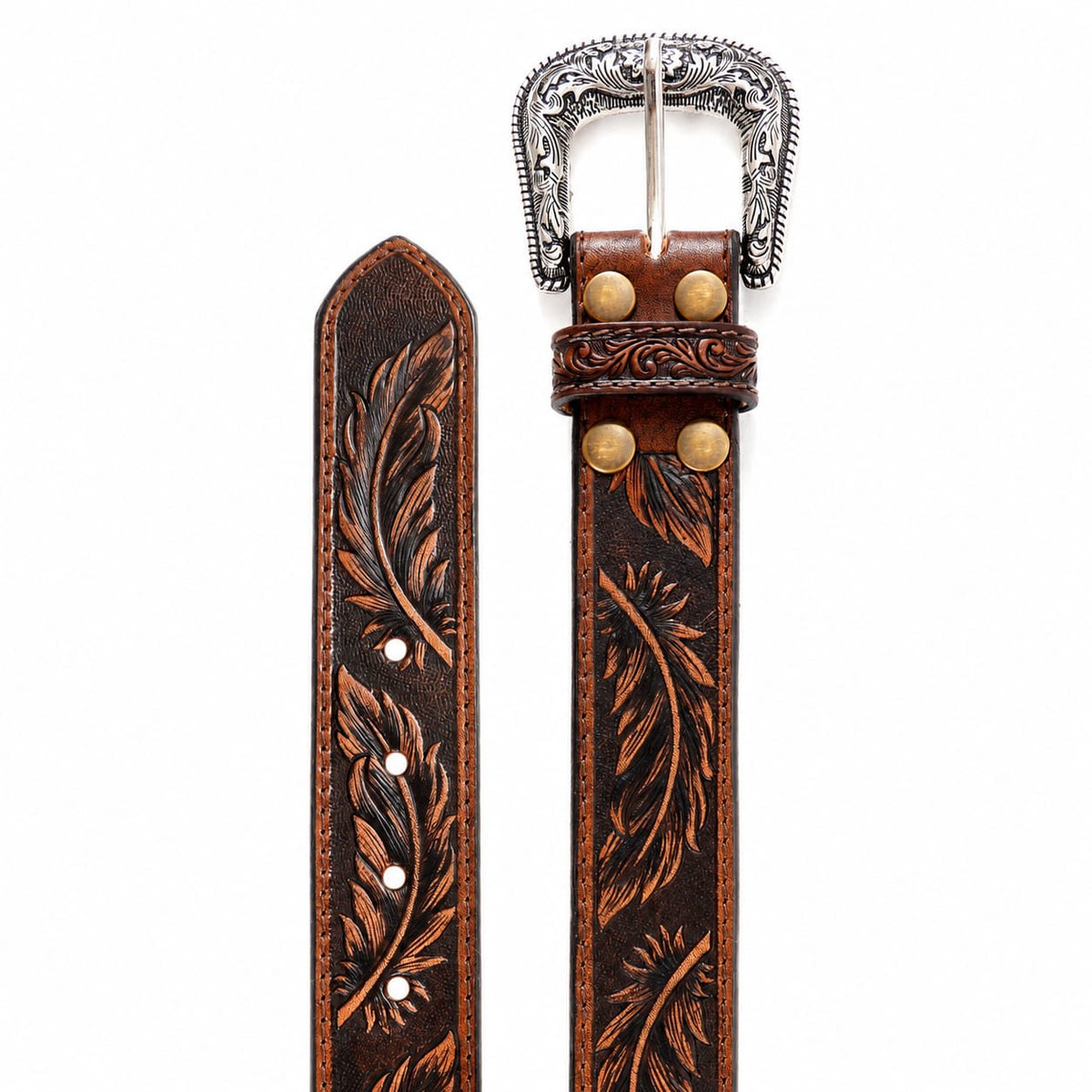 Challenger Western 1-1/2" Tooled Belt