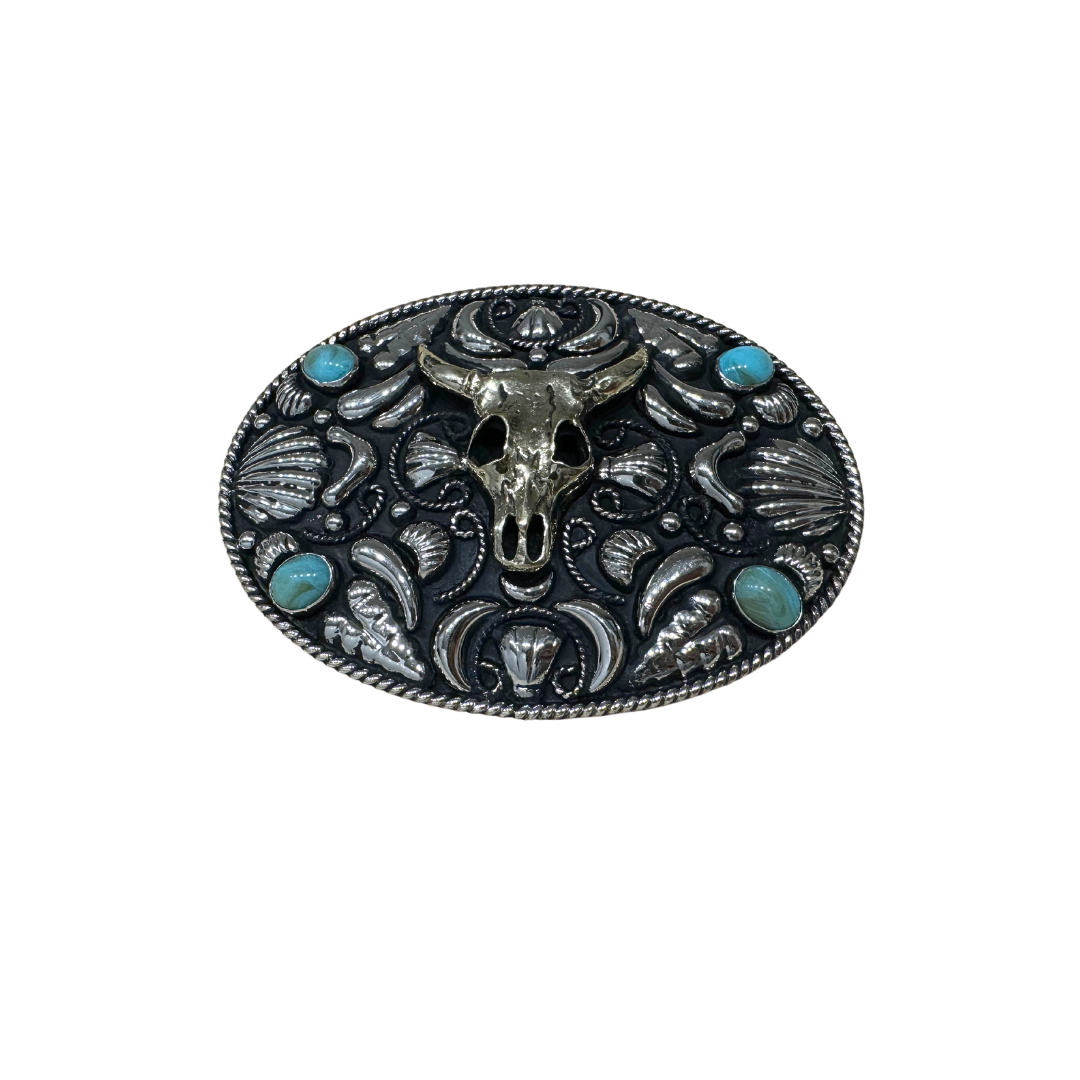 Austin Accent Buckle Long Horn with Turquoise stone