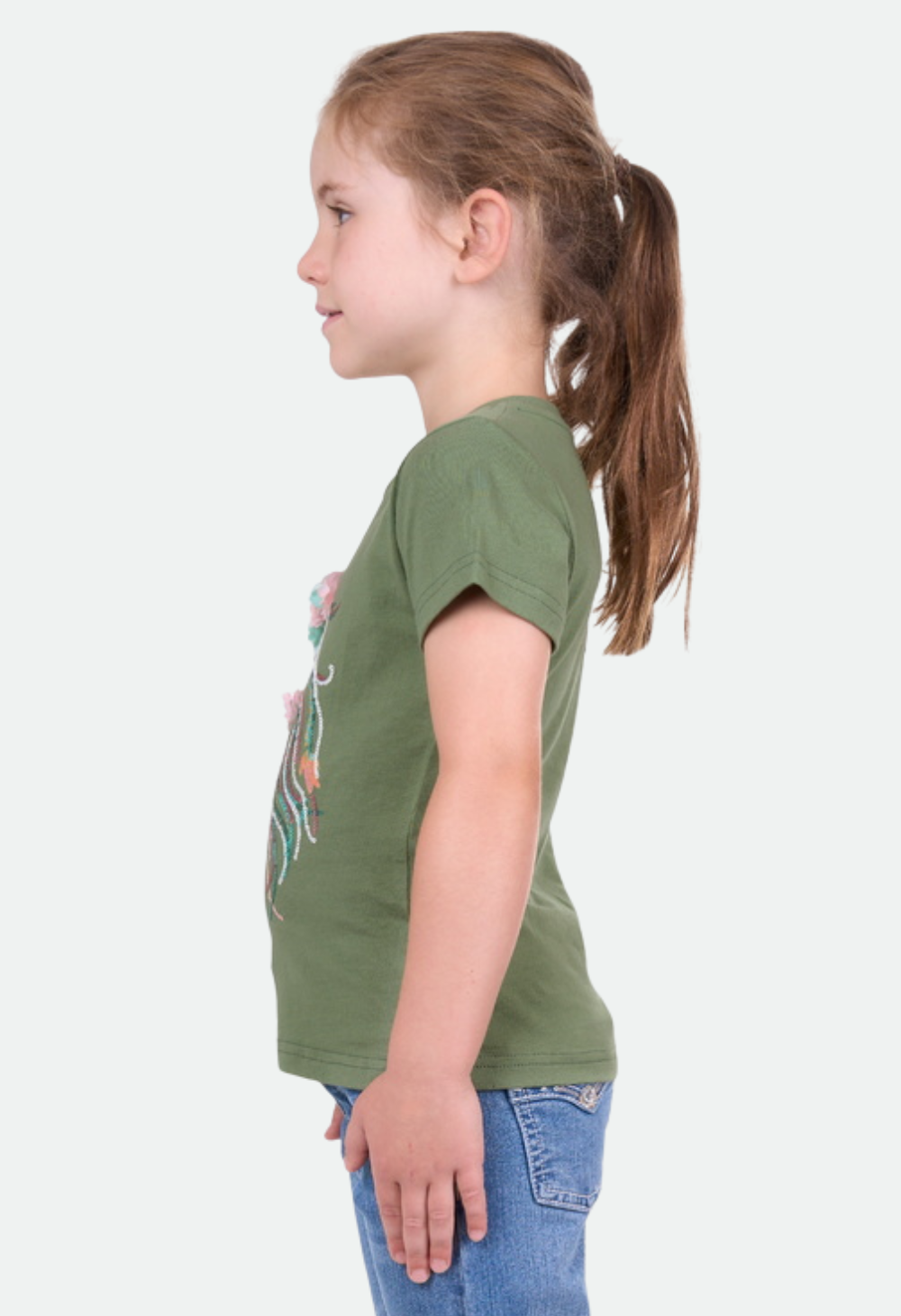 PURE WESTERN GIRLS CAMILLA S/S TEE (GREEN)-CLEARANCE – No Exchanges or Refunds