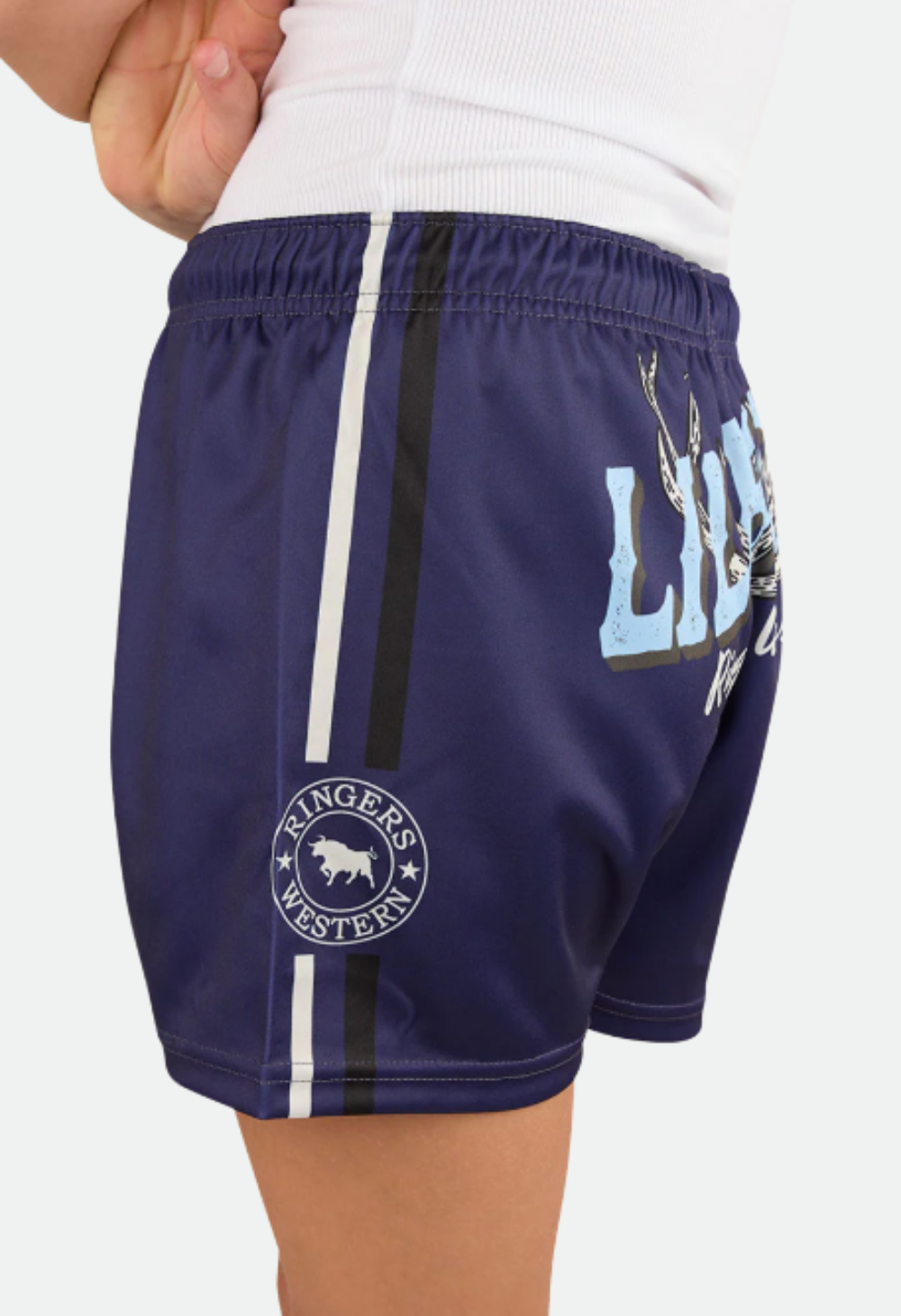 Ringers Western Kids Lil Buck Footy Short - Navy