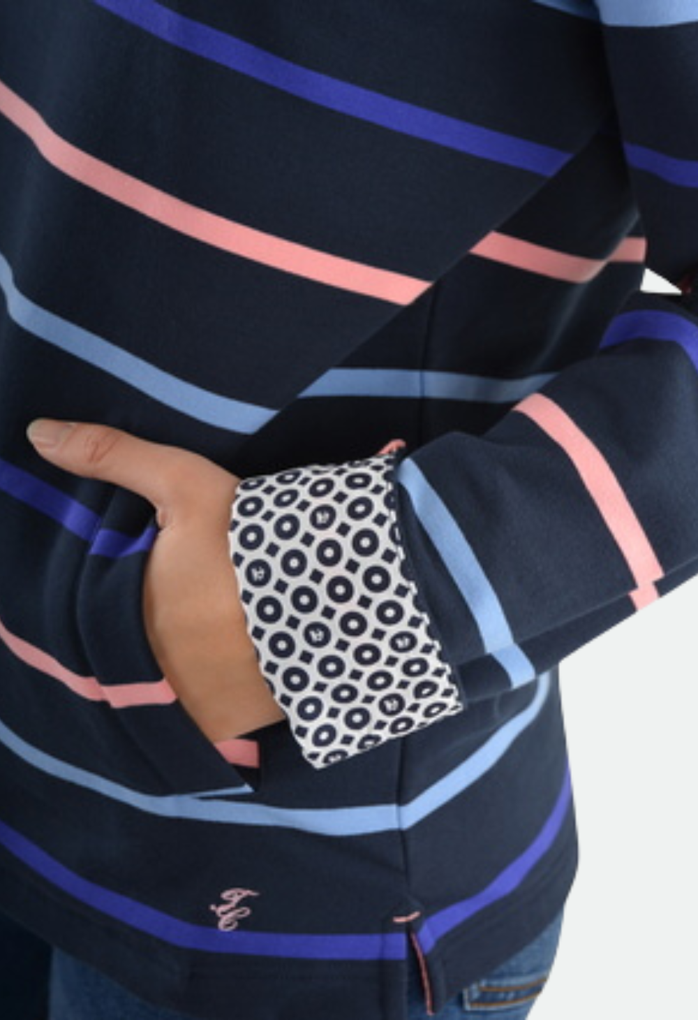 Thomas Cook Women’s Harrington Cowl Neck L/S Sweat (Navy/Multi)