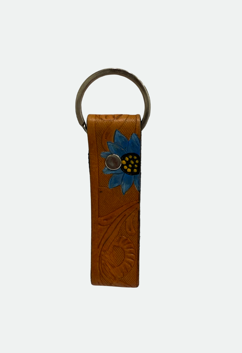 Tooled leather keyring