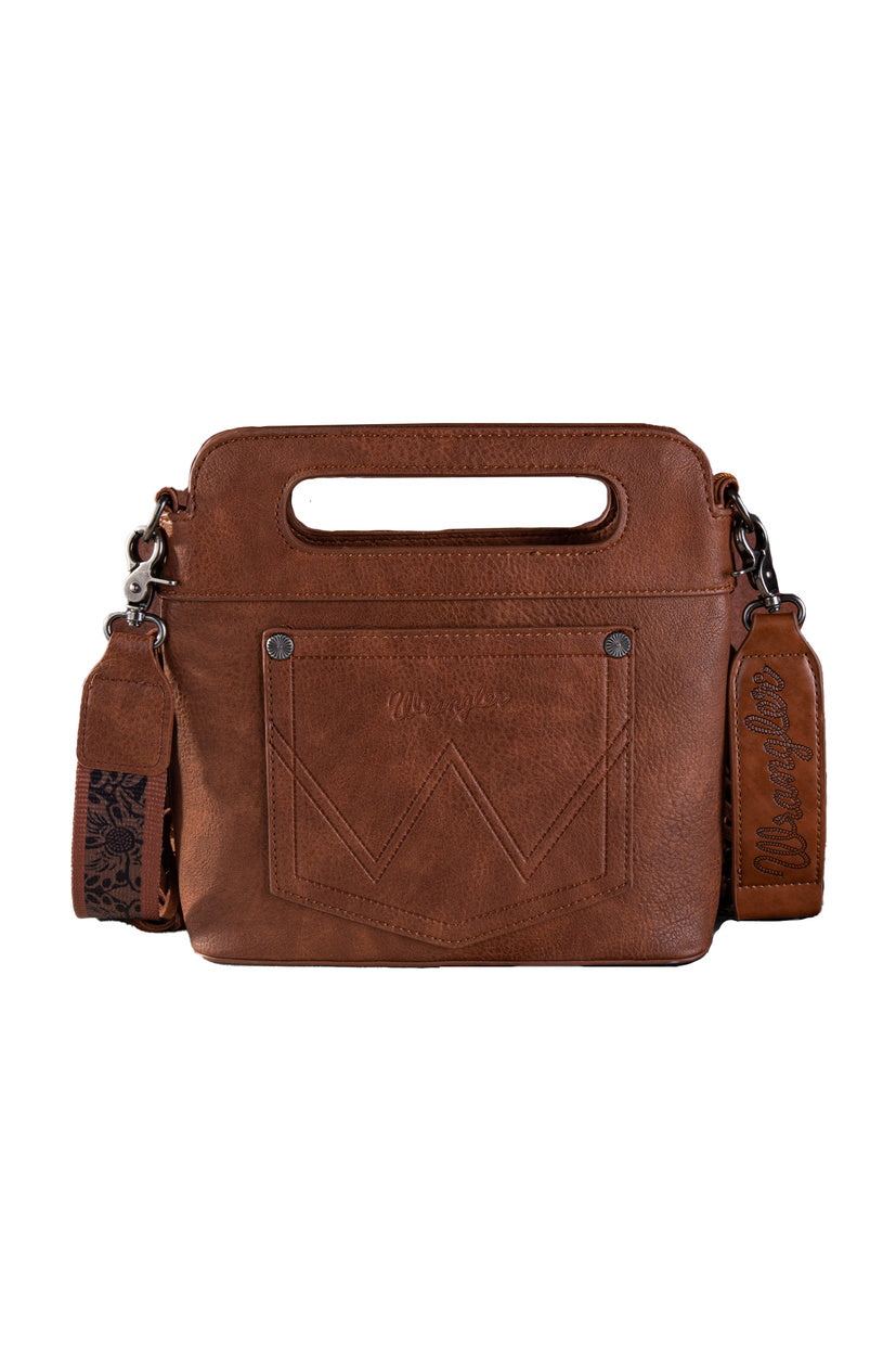 Wrangler Embroidered Fringe Crossbody Bag S24 25_TAN