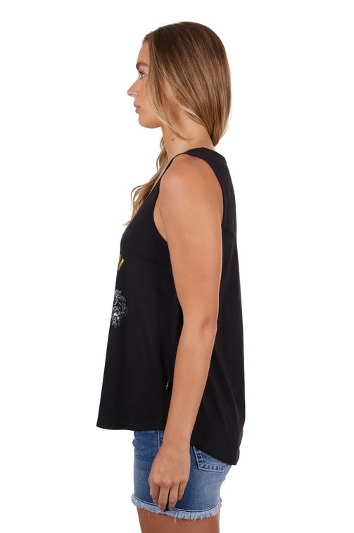 PURE WESTERN WOMENS NEVADA TANK (BLACK)