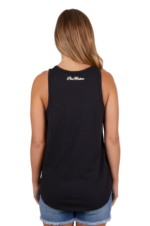 PURE WESTERN WOMENS NEVADA TANK (BLACK)