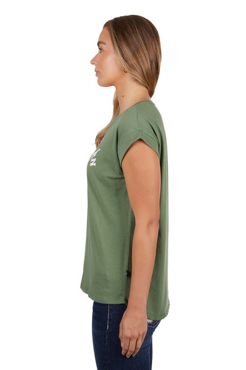 PURE WESTERN WOMENS KAYLEE TANK (MOSS)-CLEARANCE