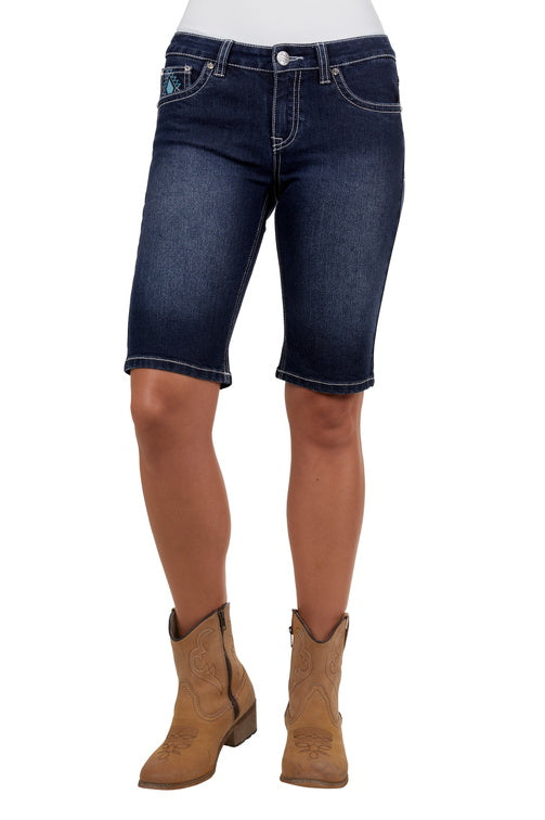 PURE WESTERN WOMENS SERENA SHORT (TEXAS SKY)