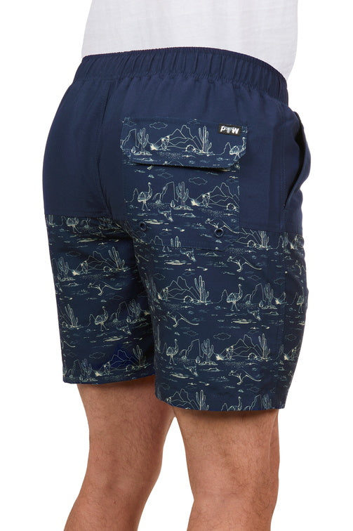 PURE WESTERN MENS DREW BOARDSHORT (NAVY/TAN)