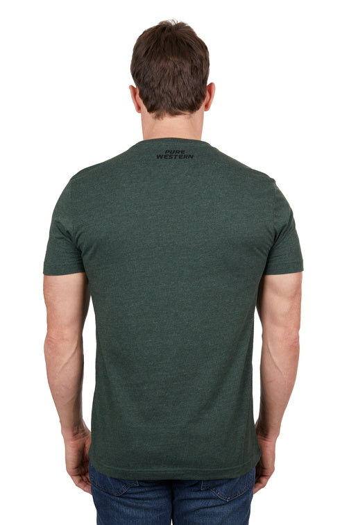 PURE WESTERN MENS ENZO S/S TEE (GREEN MARLE)