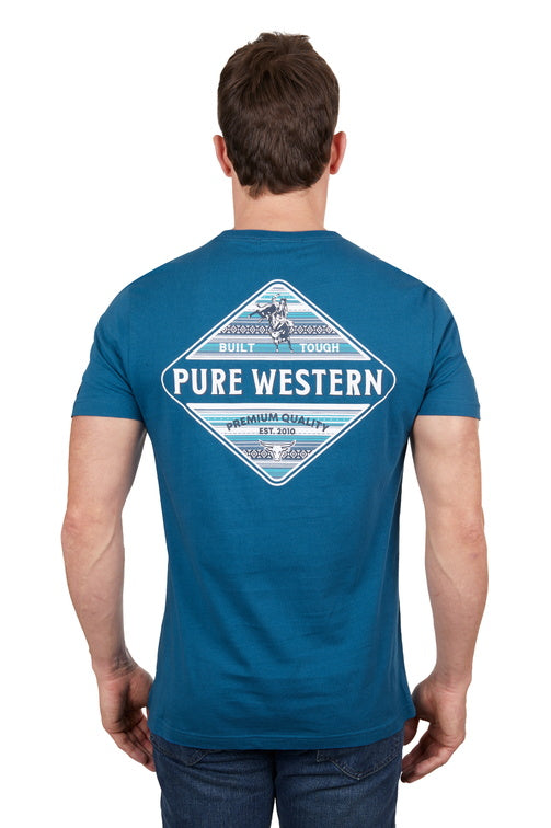 PURE WESTERN MENS TODD S/S TEE (DENIM)