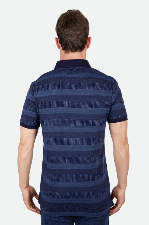 PURE WESTERN MENS CHAD SS POLO SHIRT (INDIGO)