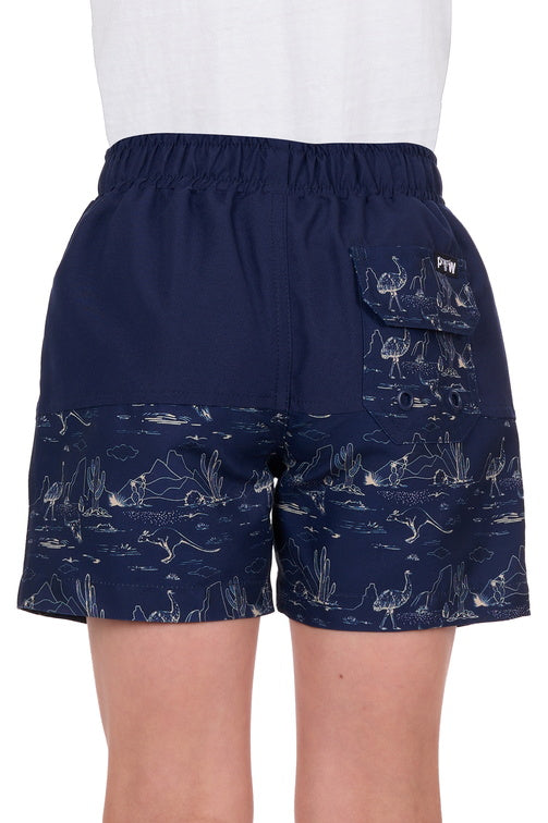PURE WESTERN BOYS DREW BOARDSHORT (NAVY/TAN)