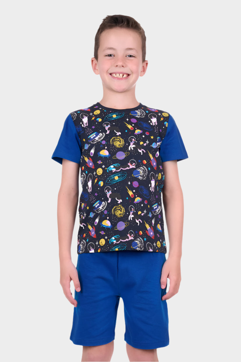 THOMAS COOK BOYS DOGS IN SPACE PJS (NAVY/ROYAL)