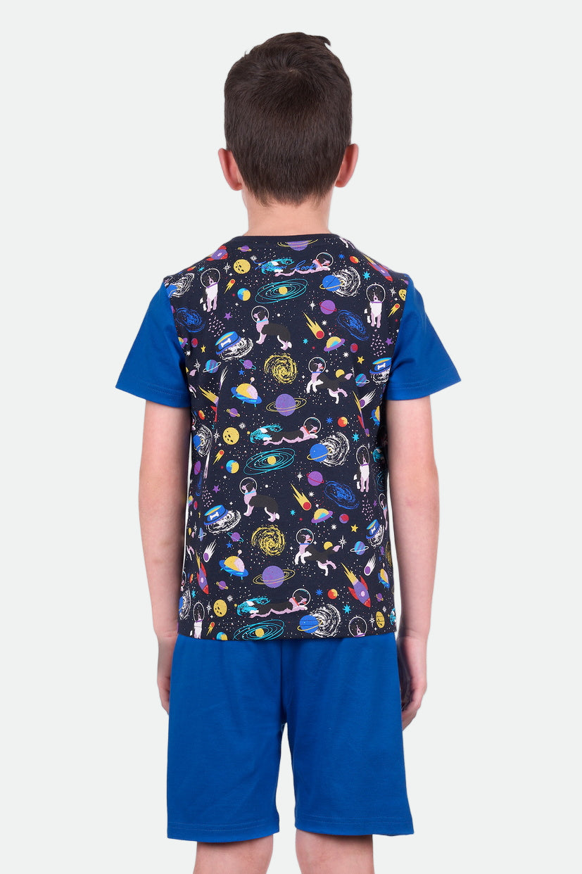 THOMAS COOK BOYS DOGS IN SPACE PJS (NAVY/ROYAL)