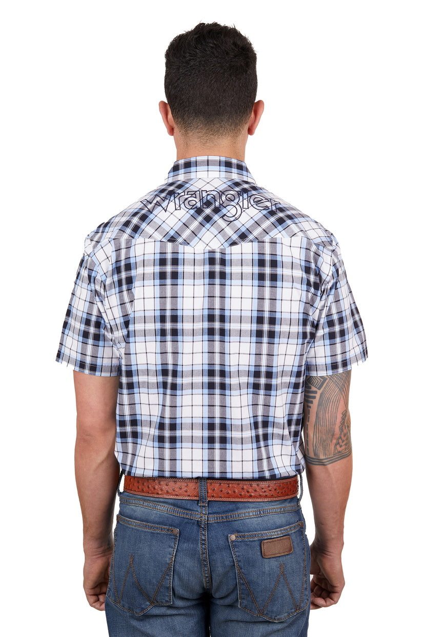 WRANGLER MENS TOBY S/S SHIRT (NAVY/BLUE)