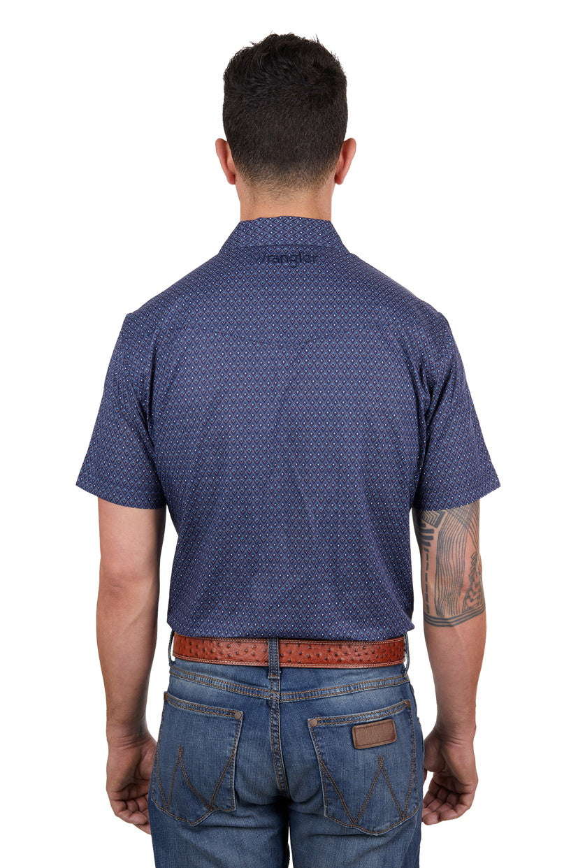 WRANGLER MENS MATT S/S SHIRT (NAVY/BLUE)