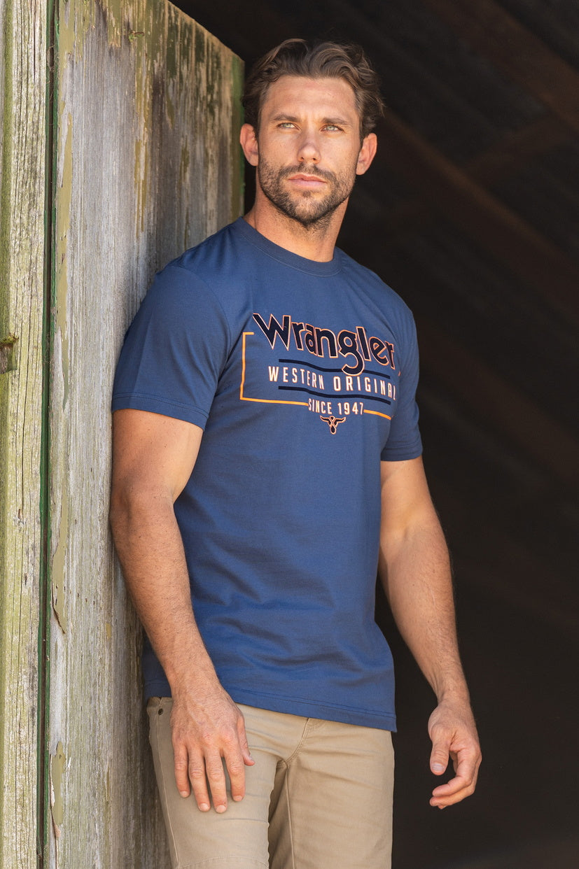 WRANGLER MENS LIAM S/S TEE (DENIM)