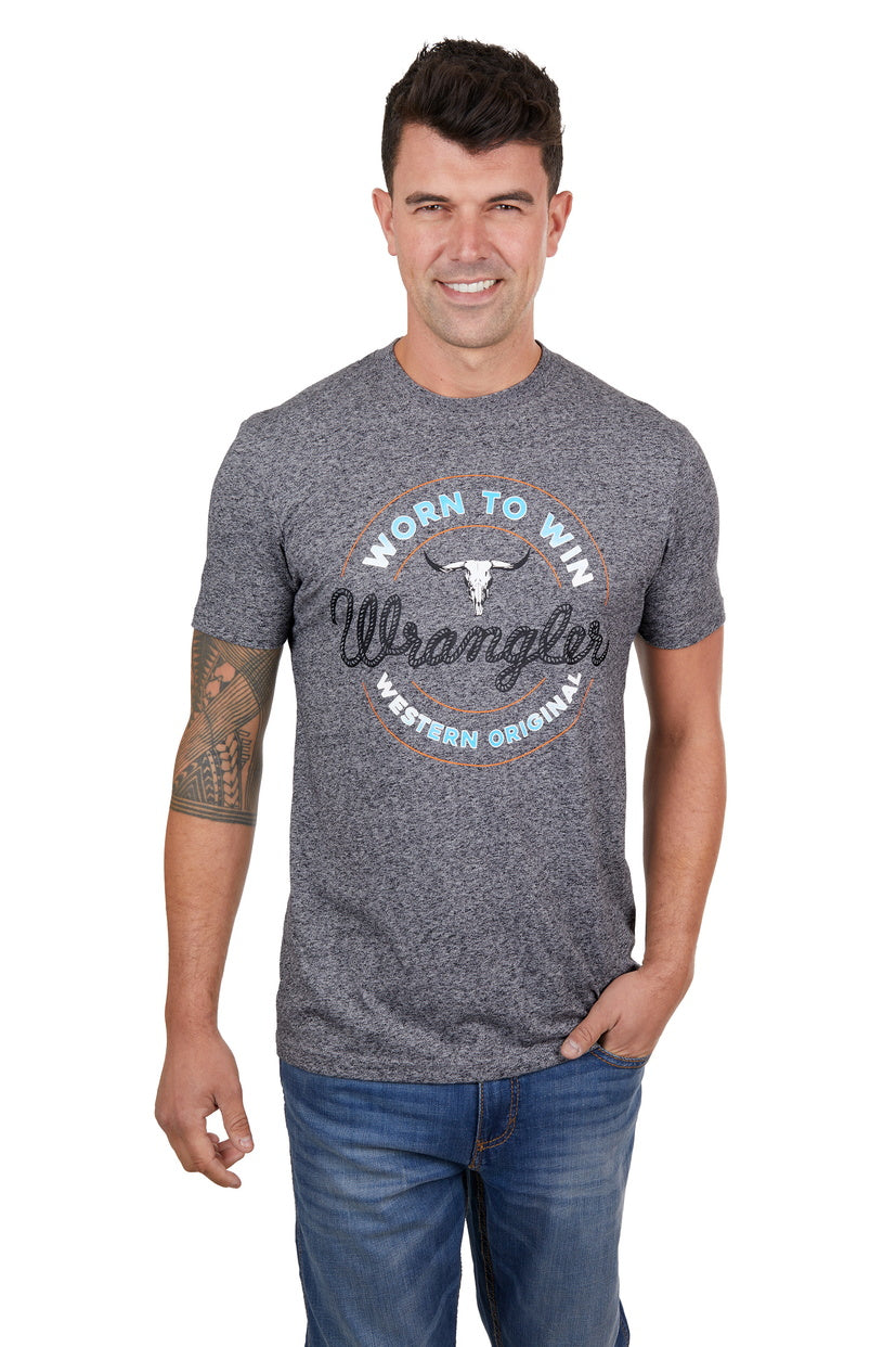 WRANGLER MENS DAVID S/S TEE (CHARCOAL MARLE)